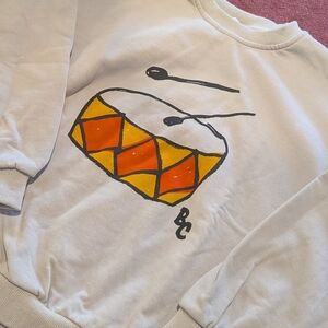 Bobo Choses Cream Crewneck Sweatshirt with Black Logo